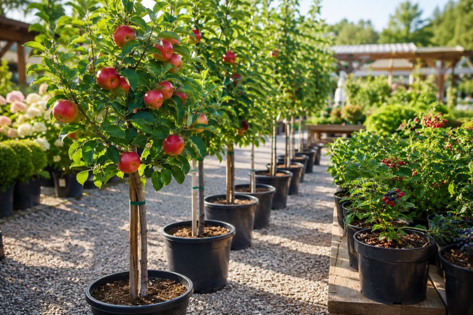 Obstbäume und Beerensträucher im Polisi Gartencenter Wien