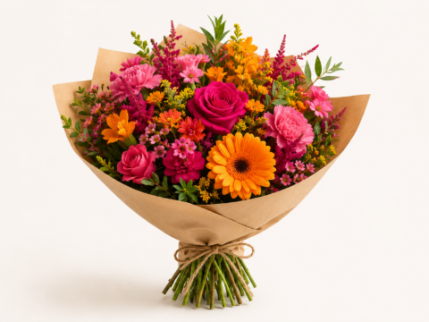 Bunter Saisonstrauß mit frischen Blumen vom Floristen